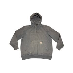 Carhartt Hoodie Mens XL Gray Quarter Zip Workwear Heavyweight Sweatshirt